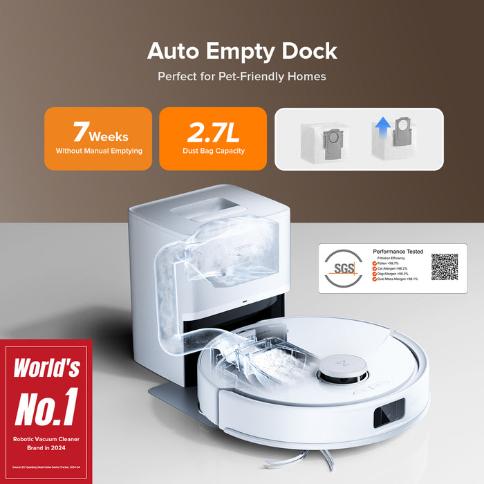 roborock q10 x5 robotstofzuiger en -dweilrobot met automatisch leegmakend laadstation