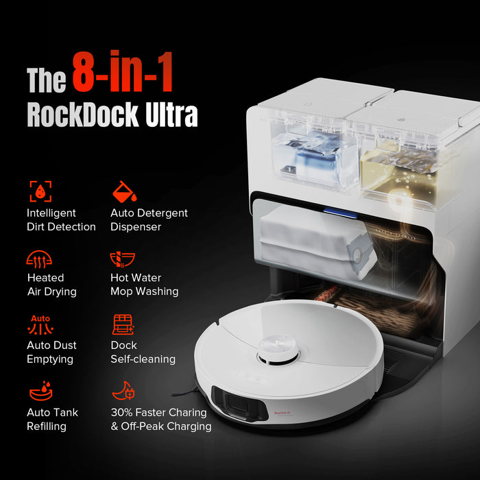 roborock s8 maxv ultra met 8-in-1 rockdock ultra