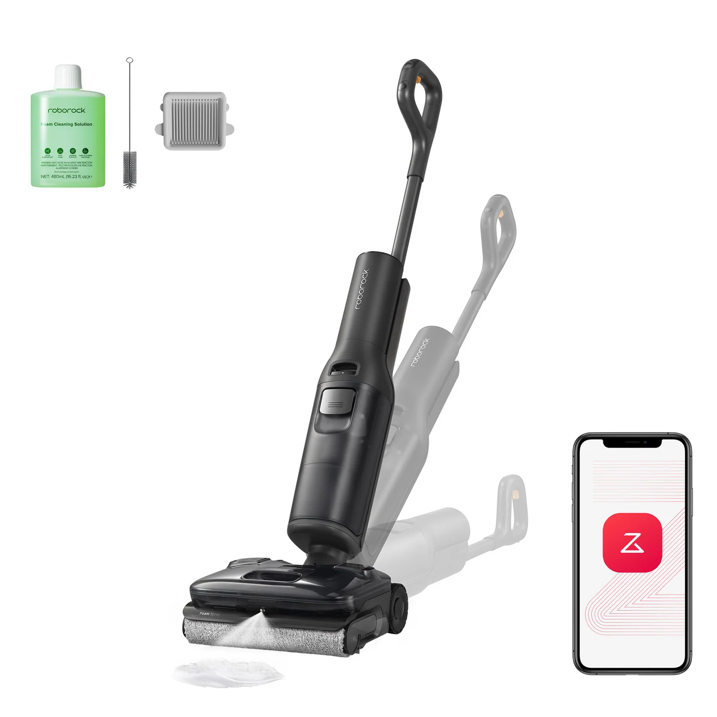 roborock f25 ace pro nat- en droogzuiger met jetfoaming-reiniging