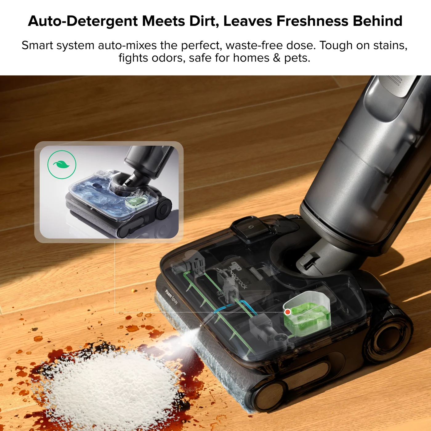 roborock f25 ace pro nat- en droogzuiger met jetfoaming-reiniging