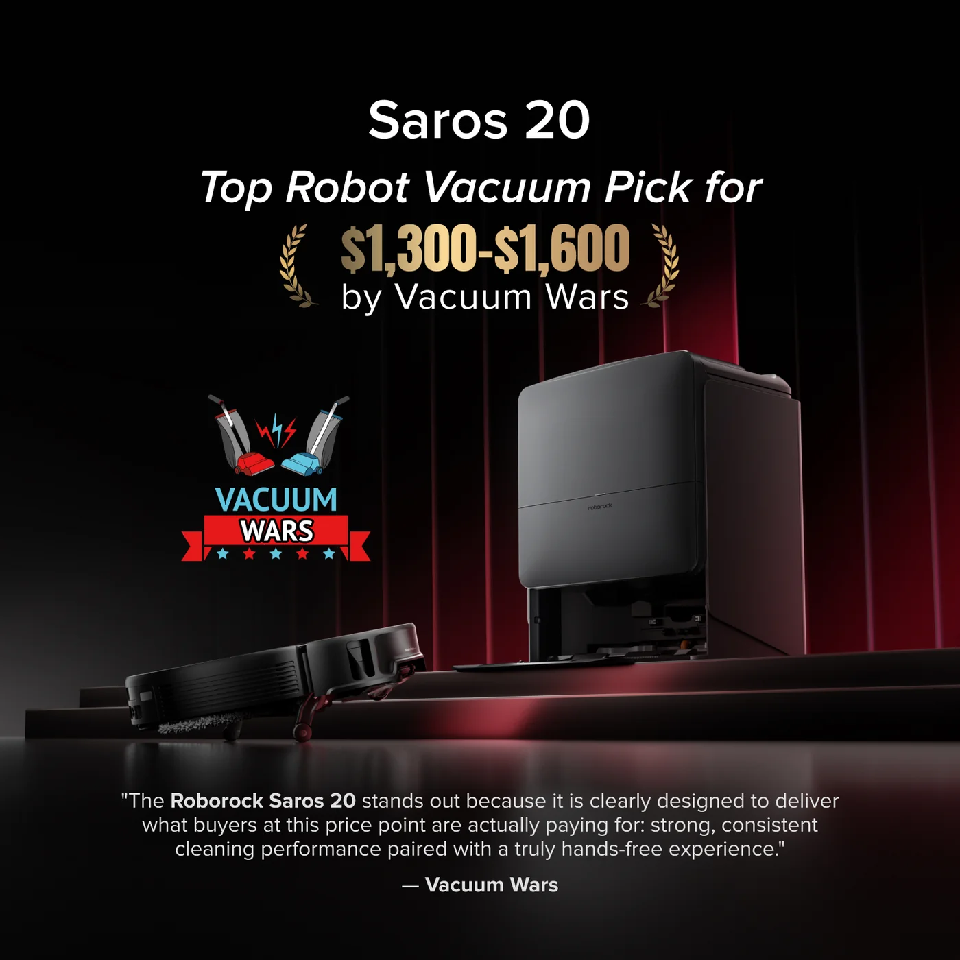 roborock saros 20 – adaptilift-chassis 3.0 voor soepele drempelovergang